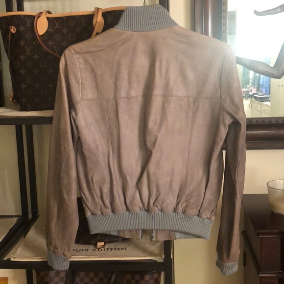 Banana Republic Gray Leather Jacket - Picture 5 of 8